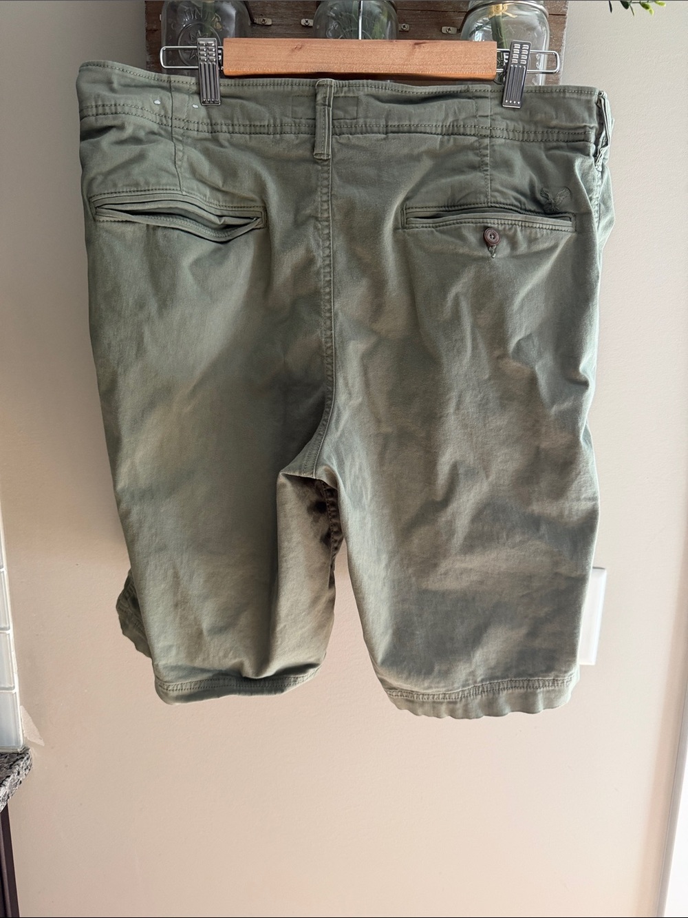 American Eagle Outfitters Olive Flat-Front Casual Shorts - Picture 2 of 6